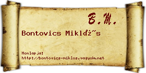 Bontovics Miklós névjegykártya